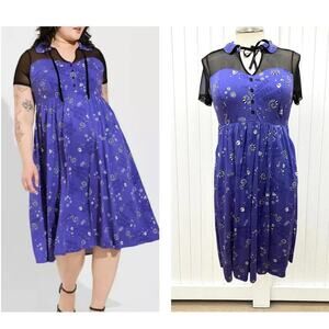 Torrid 00‎ (size 10) Beetlejuice Movie Sandworm Skull Midi Challis Dress POCKETS